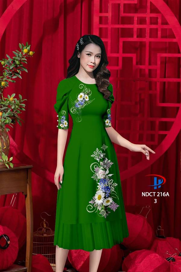 Vải Áo Dài Cách Tân Hoa In 3D AD NDCT216A 7